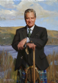 Sir Malcolm R. Colquhoun
9th Baronet, 31st of Colquhoun &
33rd of Luss Chief of Clan Colquhoun
Collection, Clan Colquhoun Museum & Heritage Centre, Scotland
Oil on canvas, 42″ x 30″