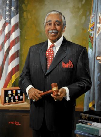 Congressman Charles B. Rangel
Chairman, Ways and Means Committee
Cannon House Office Building, Washington, D.C.
Oil on Linen 56' 'x 44''