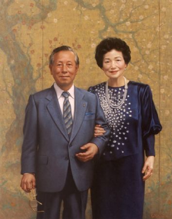 Yasuyuki Nambu, CEO, Temporary Center & Mrs. Nambu
Tokyo, Japan
Oil on canvas 48" x 40"